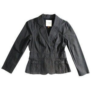 Sonoma Women's Gray Pinstripe Blazer Coat Jacket M Medium